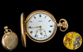 Swiss Made 15 Jewels The Angus - Keyless Gold Filled Full Hunter Pocket Watch, Guaranteed to be of