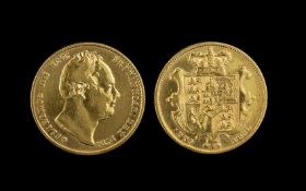 William IV Shield Back 22ct Gold Full Sovereign - Date 1832. Average Grade to Obverse, Good Grade to