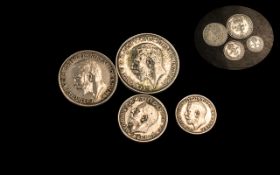 George V - 1921 Set of Four Uncirculated ( Mint ) Maundy Silver Coins, Without Box. In Mint