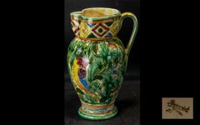 Large Beswick Jug No. 774, Majolica decorated with floral pattern. Height 12''.