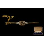 Antique Period 18ct Gold Brooch Set with