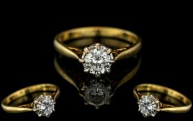 A Diamond Set Single Stone Ring. Consist