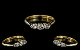 18ct Gold and Platinum Attractive 3 Ston