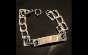 Sterling Silver Identity Bracelet, fully