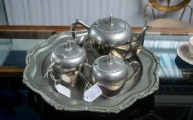 Silver Plate Tea Service of Large Propor