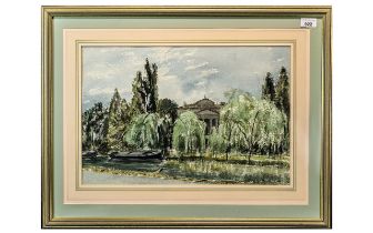 Karl Hagedorn (British 1889-1969) The Villa Malcontenta - Venice, watercolour and ink.