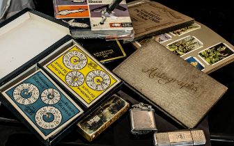 Good Mixed Lot of Collectables. Includes Lighters, Autography Book, Games, Cigarette Cards etc.