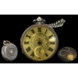 Victorian Period - Superb and Heavy Sterling Silver Open Faced Key-wind Chronometer Pocket Watch
