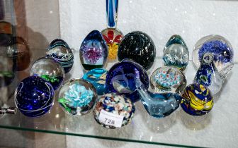 Collection of Quality Paper Weights, seventeen in total, in shades of blue ,