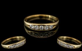 Antique Period Attractive 18ct Gold 5 Stone Diamond Set Ring. Hallmark Birmingham 1913.