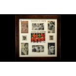Blackpool FC Interest - Framed Montage of Photographs & Autographs of Blackpool FC 1969/70 Division