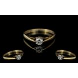 Ladies - Attractive 9ct Gold Single Stone Set Ring. Marked 9ct - Full Hallmark.
