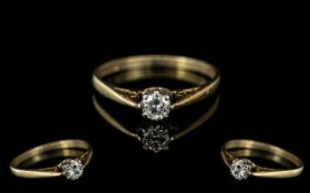 Ladies - Attractive 9ct Gold Single Stone Set Ring. Marked 9ct - Full Hallmark.