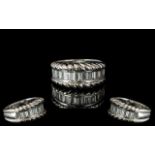 18ct White Gold - Attractive Diamond Set Half Eternity Ring. Marked 750 -18ct.