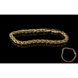 Ladies 9ct Gold Fancy Link Bracelet with Lobster Clasp. Marked 9.375. As New Condition.