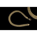 9ct Gold Superior Quality Triple Link Bracelet with Good Clasp. Marked 9.375. 3.7 grams.
