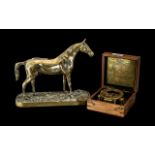 A Collection of Brass to include a Modern Boxed Maritime set, a miniature sextant,