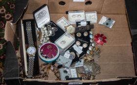 Collection of Mixed Costume Jewellery + 1 Rotary Watch + 1 Other Watch.
