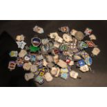 Large Collection of Silver and Enamel Shields.