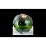 Large Antique Witch Ball. Victorian Witch Ball In Green Coloured Glass of Large Design.