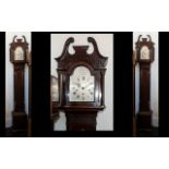 Mahogany Silver Dial Chiming Clock