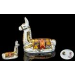 Royal Crown Derby Ltd Edition Exclusive to Collectors Guild Hand Painted Paperweight Figure ' Llama