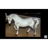 Beswick Horse ( White, Speckled Grey Colour way ) Head Facing Down.