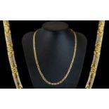 14ct Two Tone Gold Well Designed Necklace. Marked 585 - 14ct. of Solid and Heavy Construction.