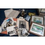 Box of Misc Collectables. Includes Kienzle Automatic Clock, Some 1890's Newspapers, Some Other