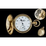 Thomas Russell and Sons Swiss Made Superb Gold Filled Ornate Full Hunter Pocket Watch,