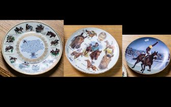 Horse Racing Interest - Three Commemorative Plates, 'The Legend of Lester' limited edition 486/5000,