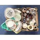 Collection of boxed assorted porcelain ornaments and tableware Royal winston vase, dresdon plate