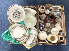 Collection of boxed assorted porcelain ornaments and tableware Royal winston vase, dresdon plate