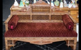 Antique Middle Eastern Moorish Inlaid Bench Seat.