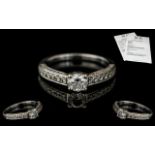 Rox -Diamond Ring Ladies 18ct White Gold Diamond Set Engagement Ring. Hallmarks for 750 - 18ct.