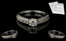 Rox -Diamond Ring Ladies 18ct White Gold Diamond Set Engagement Ring. Hallmarks for 750 - 18ct.