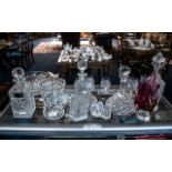 Collection of Quality Cut Glass Items, comprising a ship's decanter, three further decorative