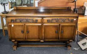 1920's Retro Retro Sideboard Perfect Up-Cycling. With 2 Drawers Above for Storage Space. Approx 36