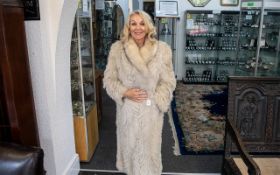 1 Vintage Ladies Long Fox Fur Coat, In Hardly Used Condition. Approx 47 Inches Long, Approx Size