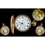 J.W.Benson Signed 9ct Gold Demi Hunter Key-less 15 Jewels Pocket Watch. Hallmark Birmingham 1930.