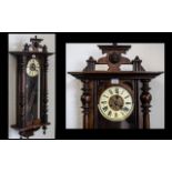 Vienna Wall Clock with glazed front and sides, cream chapter dial with Roman numerals,