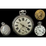 Late 19th Century Fine Quality Key-Wind Sterling Silver Pair Cased Pocket Watch. Movement No 1900.