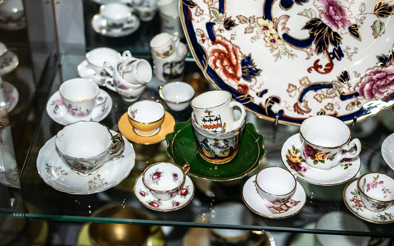 Collection of Miniature Cups & Saucers, comprising assorted designs and shapes, - Bild 2 aus 3