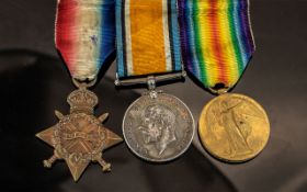 Three WW1 Medals, British War & Victory Medal + 1914-15 Star,