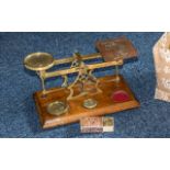 Post Office Interest. Vintage Postal Brass Weighing Scales with Weights.