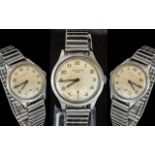 Movado - Sport Steel Cased Mechanical Wrist Watch with Steel Expanding Watch Bracelet. c.1950's.