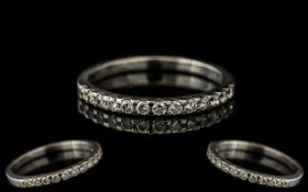 Channel Set Diamond Half Eternity Ring, set in platinum, weight 3.15.