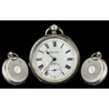 Kendal & Dent Key-Wind Silver Open Faced Pocket Watch. Silver Purity 93.5 - Swiss, Lever Movement.