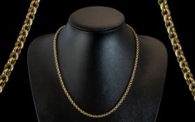9ct Gold - Belcher Chain with Excellent Clasp. As New Condition. Gold Weight 22.9 grams.