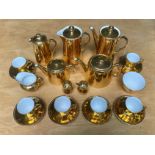 Royal Worcester Gold Lustre Tea Service, comprising teapot, coffee pot, small teapot, hot water jug,